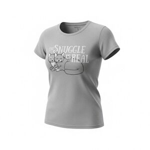 SnorgTees Womens S Graphic T Shirt The Snuggle Is Real Cats Grey Short Sleeve